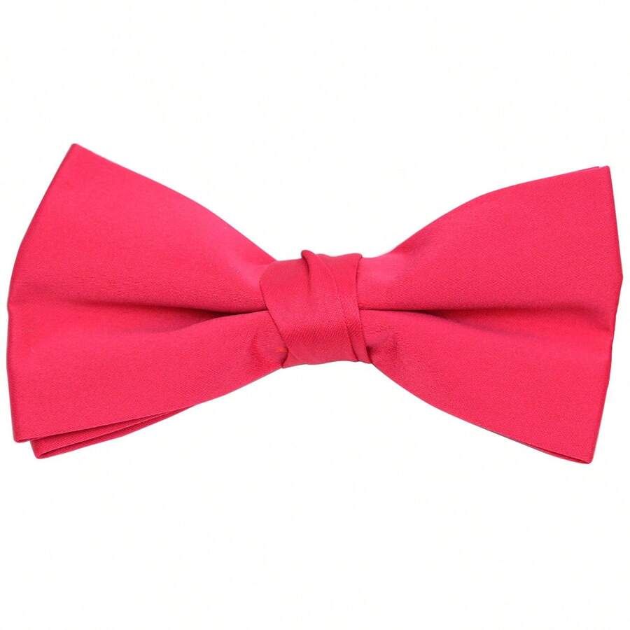 Fuchsia Bow Tie For Men - Mens Solid Color Clip-On Bow Ties