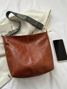 2026 Summer New Fashion Handbag, Shoulder Bag, Tote Bag, High-Quality Large Capacity Commuter Bucket Bag For Women - Brown - View 3