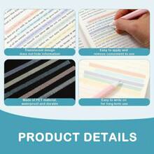 5/10 rollos de pestañas de índice fluorescentes y transparentes, tiras resaltadoras impermeables, adecuadas para marcadores de libros, notas, codificación de índices, pestañas de página (5m*6mm)