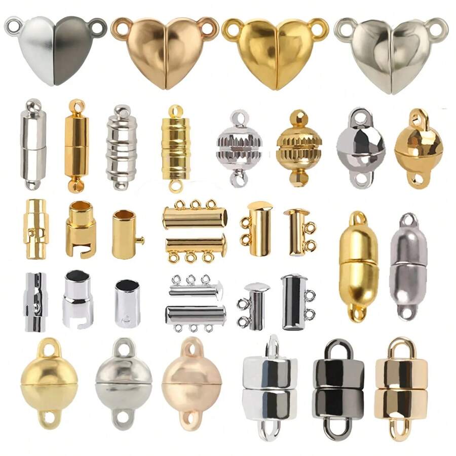 5/10Sets Stainless Steel Strong Magnetic Clasps Magnet End Clasp Connectors For Jewelry Making DIY Bracelet Necklace Connection Buckle Accessories