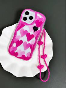 Cream Wavy Edge Glossy Oil Painted Protective Phone Case With Attached Strap Compatible With IPhone XR/7/8/15 Pro Max/13/14/11/P12/XS, New TPU Shockproof Soft Cell Phone Case With Detachable Cord Compatible With Samsung Galaxy S24/S24+/S24 Ultra, Galaxy S22, Galaxy A13 4G, Galaxy A52/A52s 5G, Xiaomi Redmi Note 11, And Xiaomi 11 Lite - Multicolor - View 5