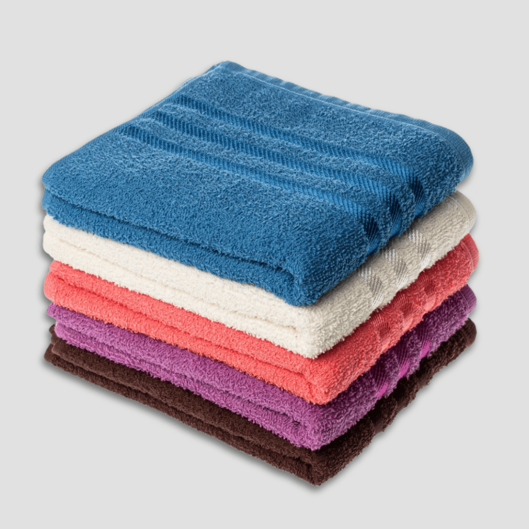 Kit com 5 Toalhas de Rosto Macia Grande Detalhe na Barra