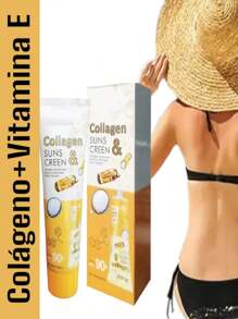 Bloqueador Protector Solar Colágeno Vitamina E SP90 100ml - Beis - Ver 2