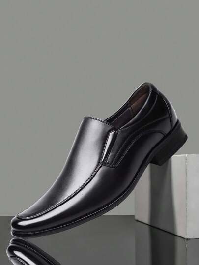 Men's Business Formal Leather Shoes Slip-Resistant Soft-Sole Work Shoes Korean Version Casual Slip-On Driving Shoes,