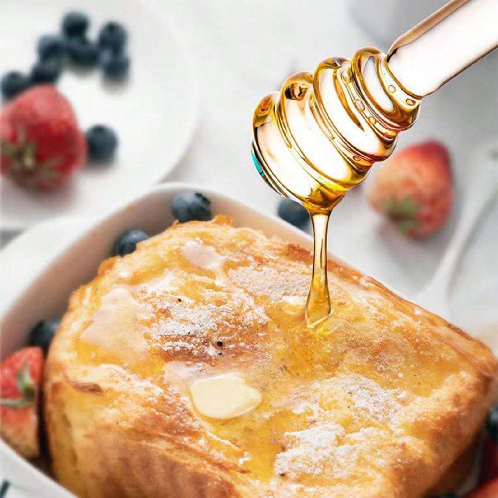 Honey Dispenser Glass Honey Jar With Dipper And Lid, For Storing Honey And Syrup In Household