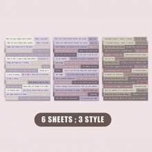 6 Sheets Per Pack English Stickers Paper Handbook Planner Writing Literature Book Diy Material Decorative Scrapbooking Or Journaling Vintage Scrapbook Stickers Phrase Word Stickers For Scrapbooking Junk Journal Supplies Planners DIY,School Supplies,Back To School