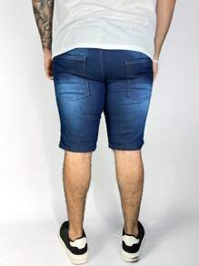 Men Plus Size Denim Shorts - màu đen - Xem 8