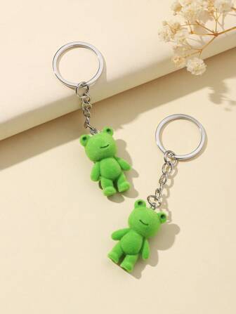 Very Cute Mini Green Frog Doll Keychain Bag Decoration Pendant, Suitable For Daily Use, Ideal Gift For Friends, Party Gift Car Accessories Bag Charm Backpack For School Goth Y2k
