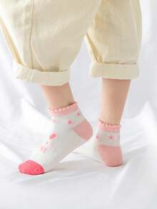 [5 Pairs] Spring/Summer Children Socks, Thin Mesh Breathable Short Socks For Boys, Girls, Toddlers And Kids. New Arrival. 2-3Y [Two Flowers], 3-8Y [Three Flowers],  8-12Y [Four Flowers] - Multicolor - View 11