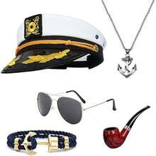 Conjunto de accesorios de disfraz de capitán marinero - Traje capitán marinero 5 piezas - Ver 9