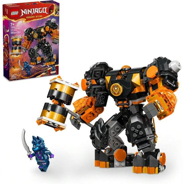 LEGO Figura de acțiune articulată Elemental From Cole's Earth, jucărie personalizată cu 2 mini figurine, cadou univers pentru băieți și fete cu vârsta de 7 ani în sus 71806 Decorarea camerei Cadouri de Crăciun Blocuri de culoare Blocuri de culoare