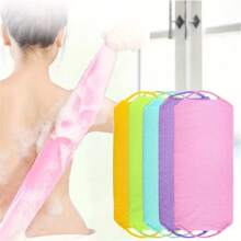 Toalla de baño exfoliante elástica larga, correa engrosada de frotamiento de nylon para limpiar la espalda, elimina células muertas de la piel y limpia durante el baño