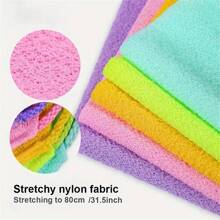 Toalla de baño exfoliante elástica larga, correa engrosada de frotamiento de nylon para limpiar la espalda, elimina células muertas de la piel y limpia durante el baño