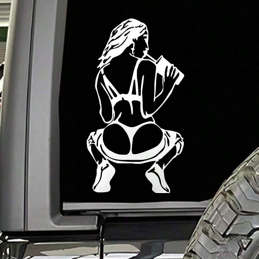 1 adhesivo de vinilo para auto con bebida colorida para chica para decoración de auto a prueba de rayones y resistente al agua, ajuste universal