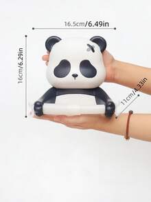 1 Giá đỡ giấy vệ sinh hình gấu trúc/thỏ hoạt hình dễ thương, giá treo tường 7,28 inch, không cần khoan, giá đỡ cuộn khăn giấy trong phòng tắm, giá đựng đồ sáng tạo, chất liệu nhựa - Đổi màu - Xem 3