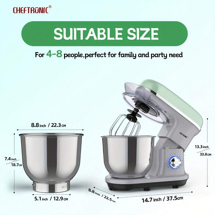 MURENKING Stand Mixer,5.3-Qt ＆ 500W ＆ 6+P Speed MK36 Tilt-Head Kitchen Electric Food Mixers Home Baking Dough Machine with Accessories (Gray Blue) MURENKING 5.3-Quart 500W Stand Mixer with Stainless Kenya | Ubuy