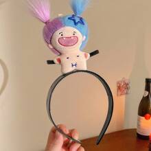 疯狂娃娃紫色发带框架搞笑卡通毛绒娃娃无牙娃娃发带女士洗脸头带狂欢节狂欢节发带发箍发箍可爱发饰