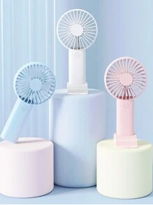 1 pieza Mini ventilador portátil de mano con puerto USB, cable de datos y base, adecuado tanto para actividades en interiores como exteriores, elección de regalo perfecta para citas, oficina, estudio y