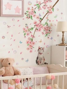 2 件 PVC 墙贴，现代树和鸟图案墙贴，适用于家庭，贴纸，墙贴花，乙烯基贴花，用于家庭装饰，春季装饰品让您的家焕然一新，拉玛装饰贴纸礼物生日毕业