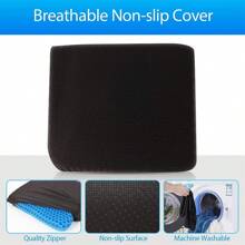 1 Pieza Cojin Ergonomico Ortopedico Gel Silla Asiento Hemorroides - Negro - Ver 5