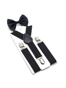 1pc Children's Strap Bow Tie Suit Bow Accessories Teen Strap Clip Adjustable Pants Clip For Boys And Girls, Ideal Choice For Gifts