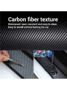 1PC 5M X 10CM Carbon Fiber Car Sticker Pasting Protective Strip Car Sill Rearview Mirror Anti Scratch Tape Waterproof Protective Film - Black - View 3