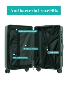 Walizka podróżna o dużej pojemności 20/22/24/26 cali z interfejsem ładowania + uchwytem na kubek + haczykiem wyciszającym Walizka podróżna na czterech kółkach Walizka na kółkach Torba do przechowywania Uniwersalna dla chłopców i dziewcząt Może być używana jako prezent dla przyjaciół Dobre akcesoria podróżne Wolne ręce Odpowiednie dla małych i średnich rodzin Podróże Podróże nadają się również do podróży służbowych, wykorzystując pudełko dla studentów do przechowywania przedmiotów w torbie szkolnej Akcesoria szkolne Przybory szkolne - Szary - Zobacz 7