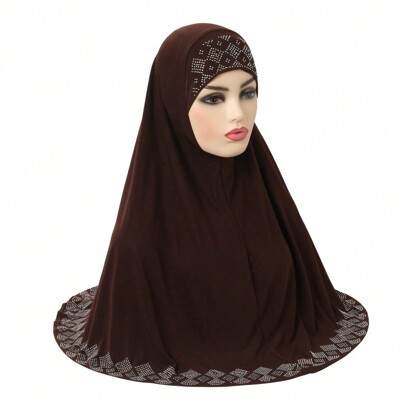 Nuevo estilo H146 Hijab Amira de tamaño mediano 70*70cm con rhinestones para ponerse, pañuelo islámico, envoltura para la cabeza, chal, accesorios de abaya, velo diario bajo la tapa para mujeres
