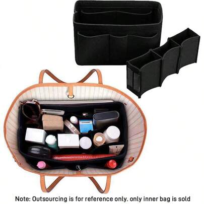 多功能毛毡手提包插入式組織者，毛毡袋存儲插入式，手提袋組織者，適用於手提袋