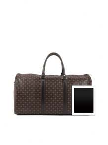 1 件休闲商务大容量全尺寸印花 PU 皮革拉链式双手柄肩带可调节肩带时尚旅行包适合男士和女士度假、商务和返校旅行箱过夜包健身包行李袋周末包行李袋行李携带包大学包行李袋周末包医院包冬季包学校配件学校用品