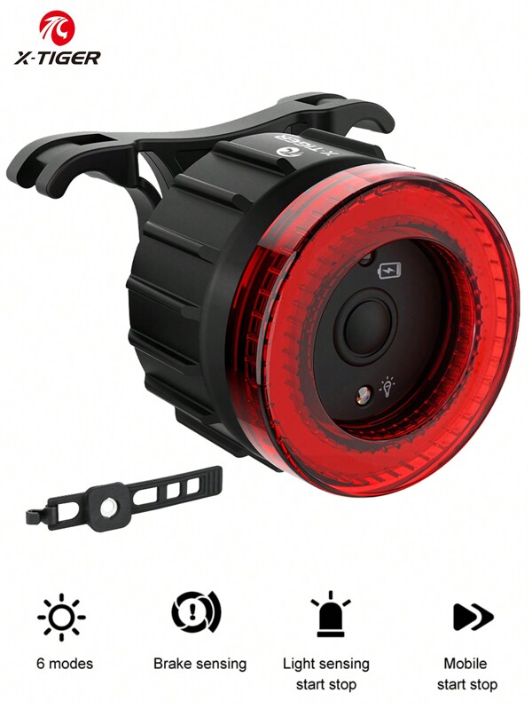 X-TIGER IPX5防水智能自動煞車感應燈，防水LED可充電自行車尾燈，自行車尾燈警告燈