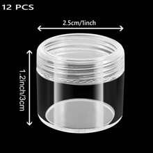 12 Pieces Round Pot Jars Plastic Cosmetic Containers Set With Lid For Liquid Creams Sample  Reusable, Refillable Transparent Cosmetic Containers For Bath Salts, Cosmetics, Powders, Beauty Product And Small Accessories
