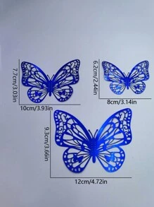 Set da 12 adesivi da parete a farfalla 3D traforati per torte, matrimoni, soggiorno e decorazioni per la casa, adesivi da parete, decorazioni primaverili per rinfrescare la tua casa, regali di decorazione per compleanni, lauree, decorazioni scolastiche, sorprese e decorazioni per dormitori