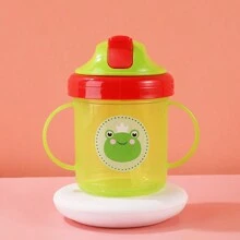 Vaso ancho de paja para bebé, vaso de agua PP a prueba de polvo y a prueba de fugas para bebés y niños pequeños con tapa deslizante para entrenamiento de bebida - Multicolor - Ver 5