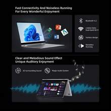 BMAX BMAX Y13PRO 360 ° portátil de 13,3 pulgadas Windows 11 16GB RAM LPDDR5 512GB SSD 1920*1080 IPS Intel N100 ordenadores portátiles