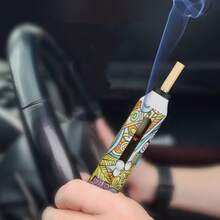 1个 创意新款烟盒 一键熄烟 懒人烟盒 吸烟不掉尘 车载户外 车用 中粗烟 三用 - 多色1 - 查看 5