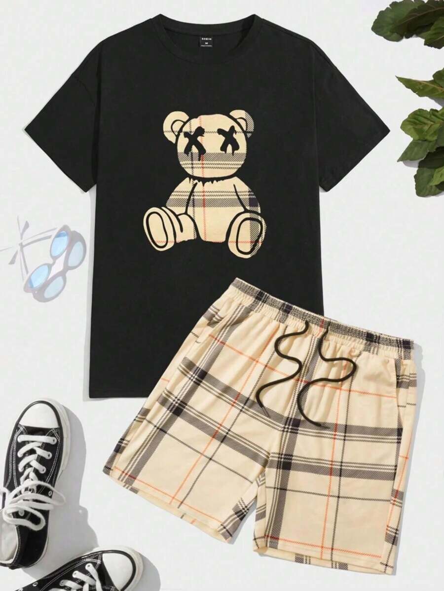 Men T-Shirt Co-Ords - màu đen - Xem 1