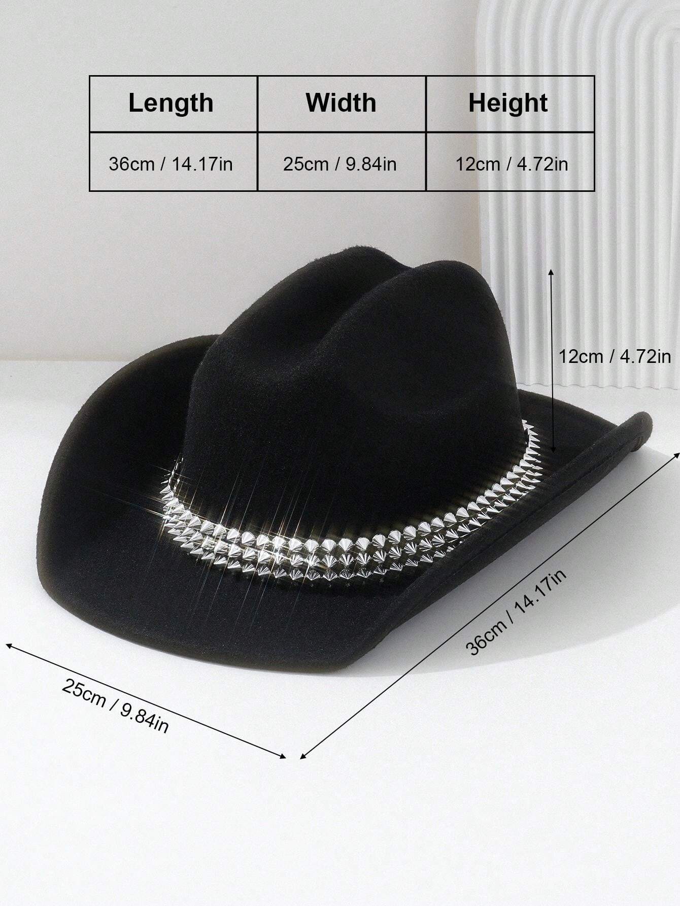 1pc Unisex Unique Lightweight British Style Cowgirl Hat With Three Rows
