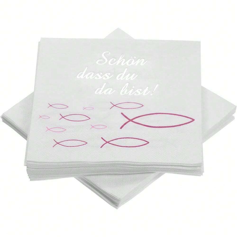 20pcs/40pcs Pink And Blue Fish Paper Napkins Christening Decoration For