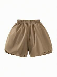 mini bala Young Girls Shorts 2024 Summer New  Pants - Coffee Brown - View 5
