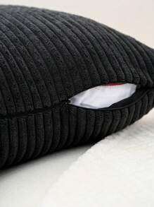 1pc Corduroy Pillowcase For Either Pillow Or Cushion, Random Color - Black - View 6