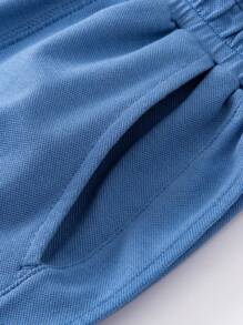 Mini Bala 男女通用儿童宝宝儿童裤子夏季凉感抗菌长裤 - 藍色 - 查看 7