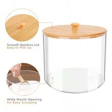 Laundry Pods Container For Laundry Room Organization And Storage Box, Large Capacity Acrylic Laundry Detergent Powder Container Dispenser With Bamboo Lids For Organizing - Transparent - View 8