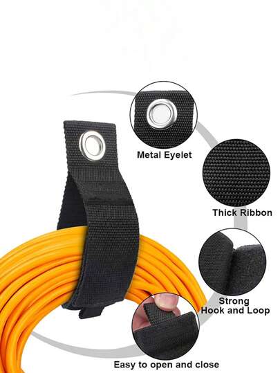 1pc Holed Tie Down Strap, Hook-And-Loop Fastener Storage Weight Fixing Hanging Belt