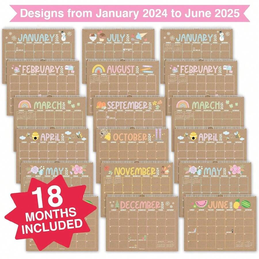 Doodle large wall calendar 2024 2025 18 month wall calendar 2024 2025