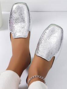 2024 New Style Women's Flat Head Indoor/Outdoor All-Match Plus-Size Sandals, Perfect For Commercial Import/Export - Silver - View 3
