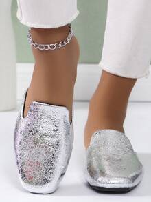 2024 New Style Women's Flat Head Indoor/Outdoor All-Match Plus-Size Sandals, Perfect For Commercial Import/Export - Silver - View 4