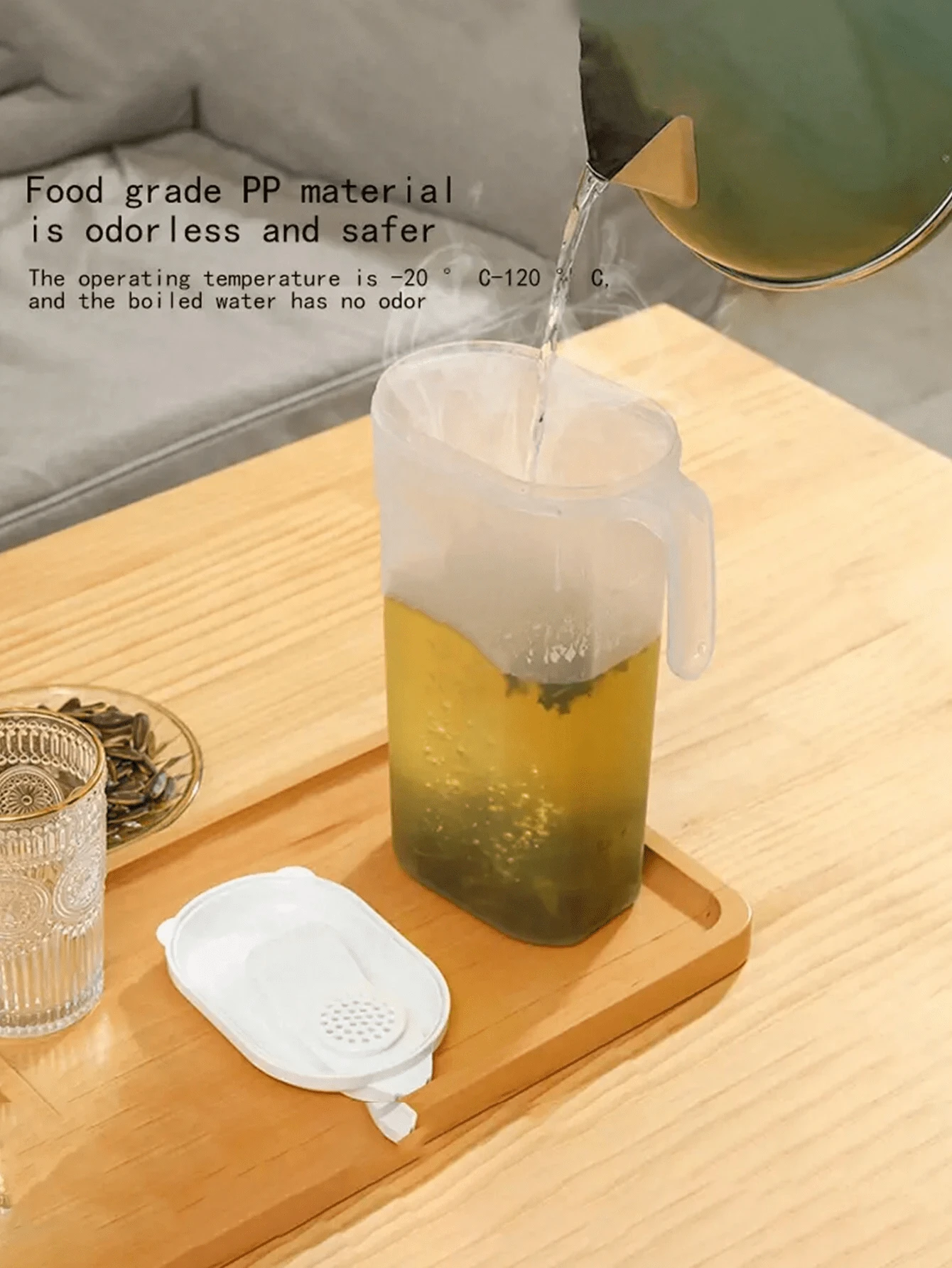 1Pc Pitcher Clear With Lid Water Pitcher With Comfortable Handle Juice