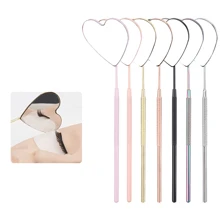 Multi-Color Cute Eyelash Mirror, Heart Shaped Detachable Stainless Steel Eyelash Mirror, 45° Angle Design For Eyelash Extension, Eyelash Extension Accessories And Tools For Eyelash Technology, Suitable For Women - Multicolor - View 4