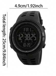 男士戶外多功能運動手錶，帶夜光功能，時尚LED電子手錶適用於成人和學生 - 杏色 - 查看 2